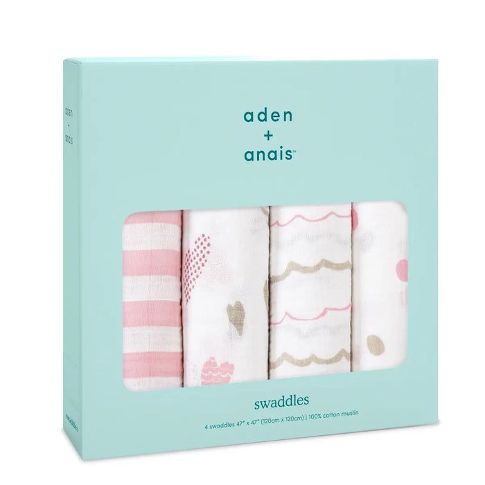 Aden + Anais Boutique Cotton Muslim Swaddle 4Pk - Rockstar