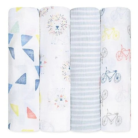 Aden + Anais Boutique Cotton Muslim Swaddle 4Pk - Rockstar