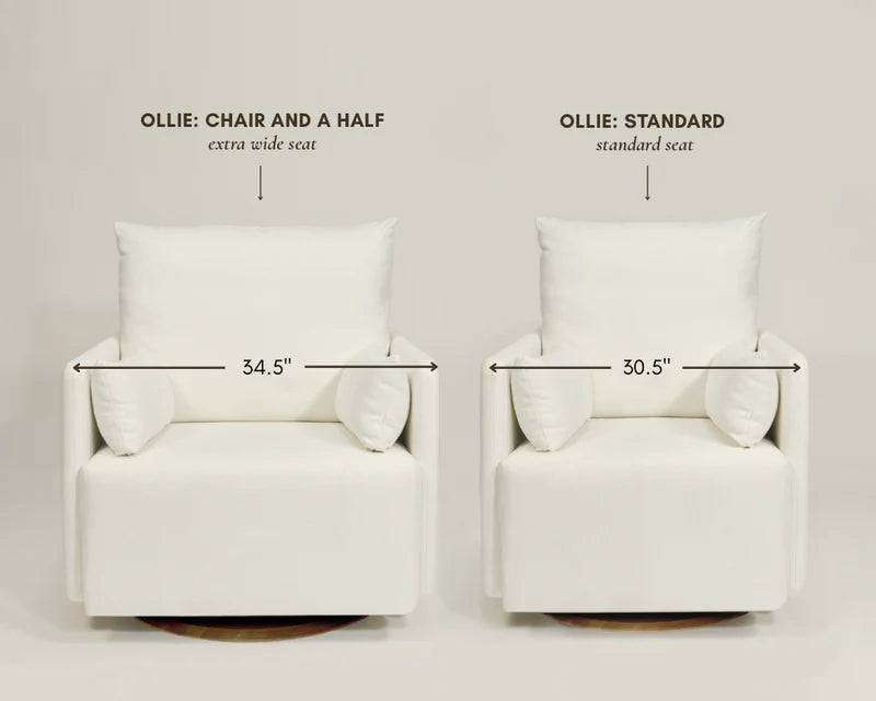 Oilo Ollie: Standard Size - Swivel Nursery Glider with Back Recline Feature