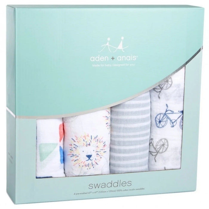 Aden + Anais Boutique Cotton Muslim Swaddle 4Pk - Rockstar