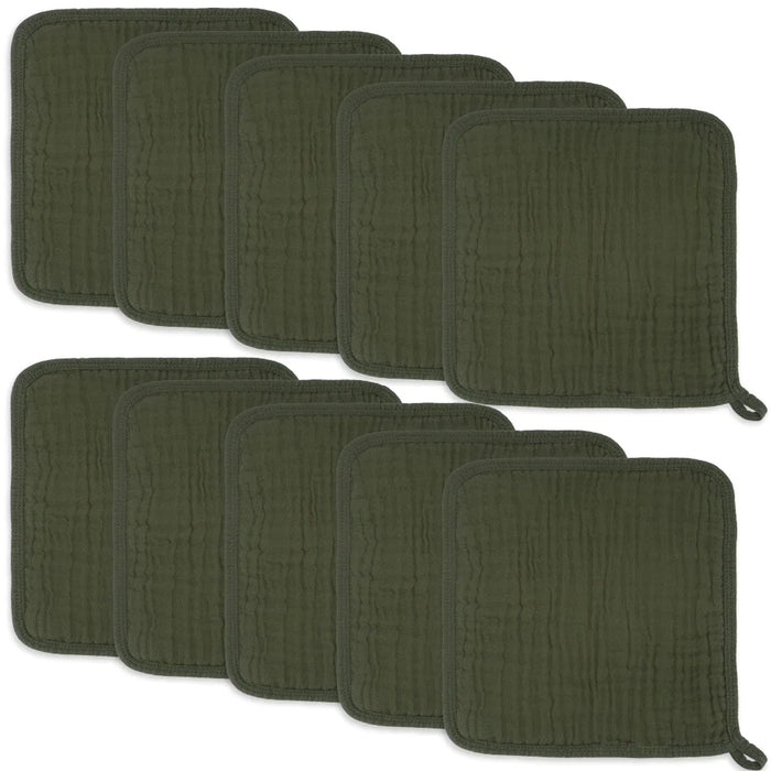 Comfy Cubs Muslin Cotton Baby Washcloths (10 Pack)