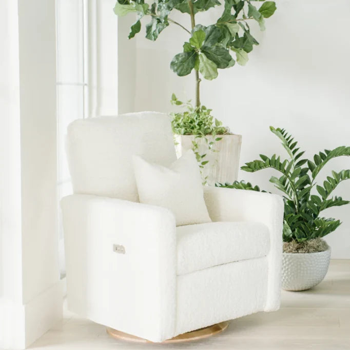 Oilo Drew Gliding Swivel Nursery Recliner - Sheepskin Cloud