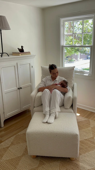 Oilo Ollie: Standard Size - Swivel Nursery Glider with Back Recline Feature