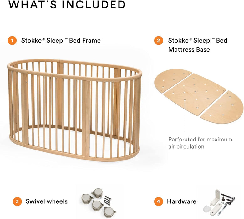 Stokke Sleepi Baby Crib and Toddler Bed 3-1, Natrual Beech Wood