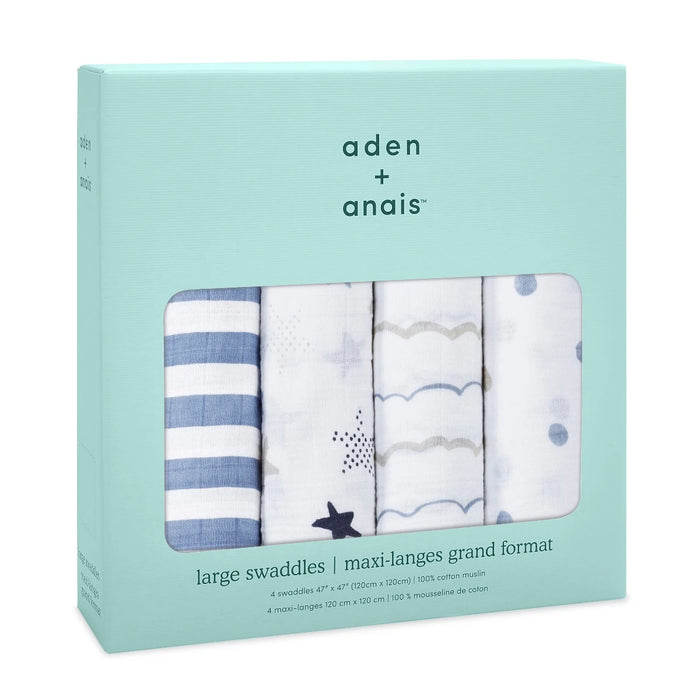 Aden + Anais Boutique Cotton Muslim Swaddle 4Pk - Rockstar
