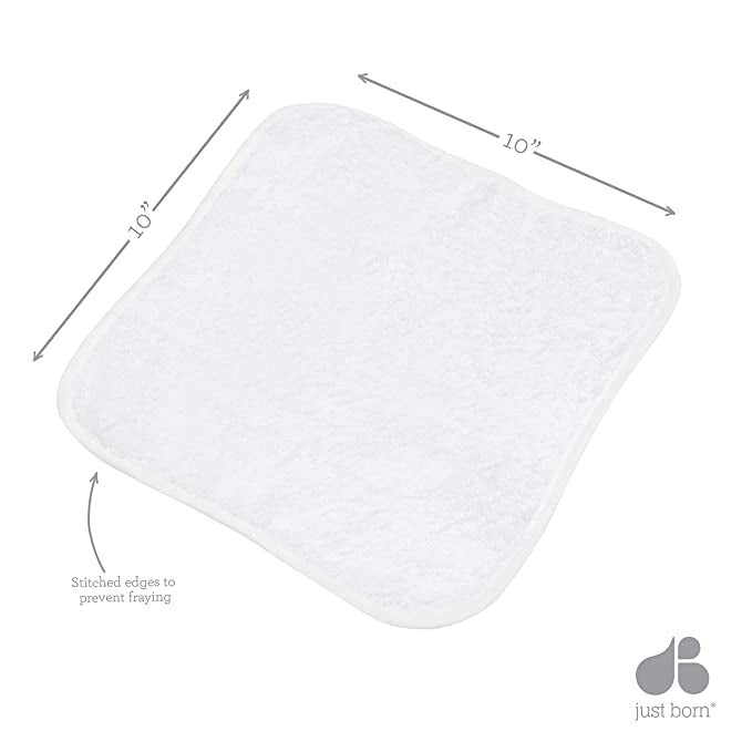 Just Born Pom Pom 10 Pack Terry Washcloths