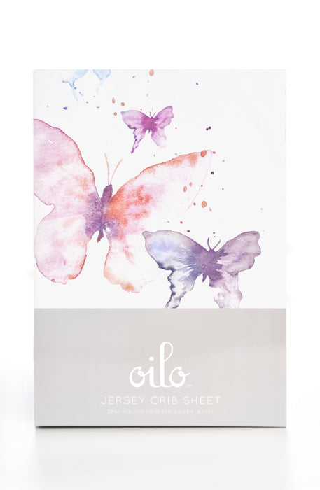 Oilo BUTTERFLY FLORAL CRIB SHEET