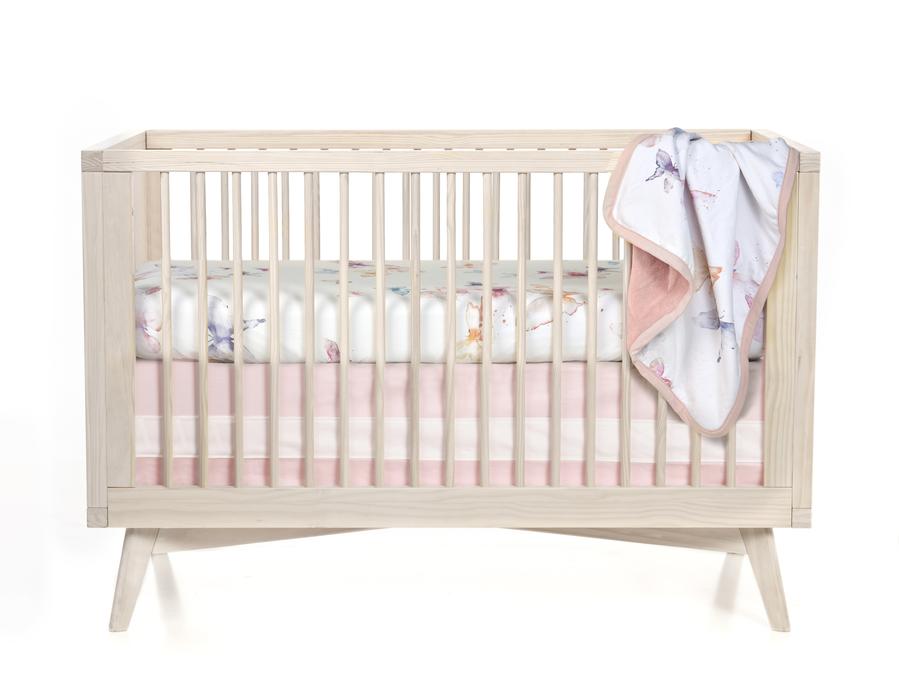 Oilo BUTTERFLY FLORAL CRIB SHEET