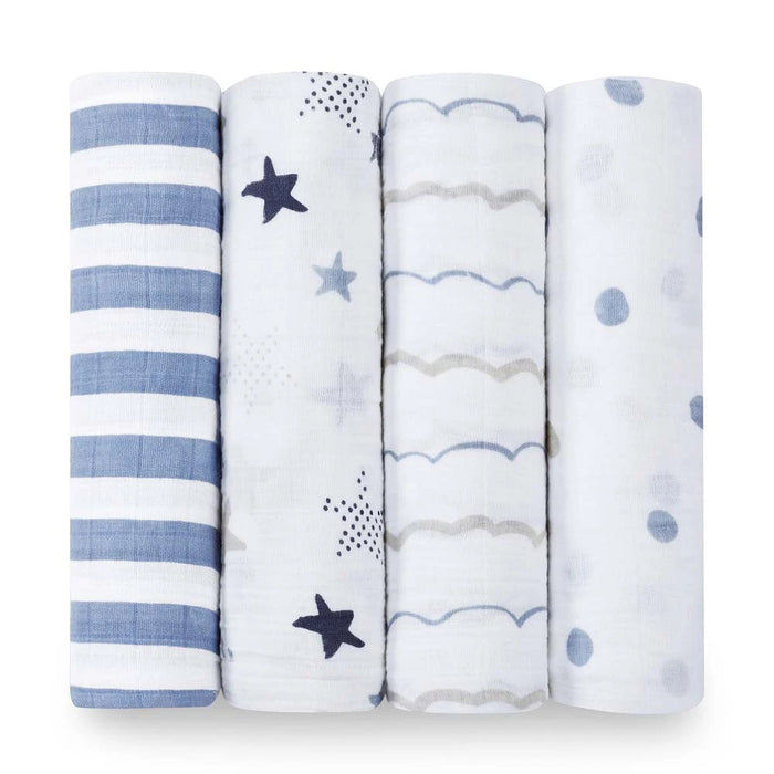 Aden + Anais Boutique Cotton Muslim Swaddle 4Pk - Rockstar
